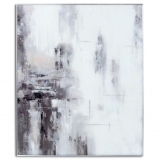 Hand Painted Black And White Soft Abstract Painting
