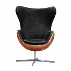 Aviator Keeley Wing Desk Chair in Vintage Metal Copper and Leather