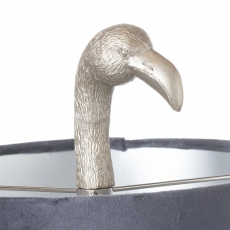 Florence The Flamingo Silver Table Lamp With Grey Shade
