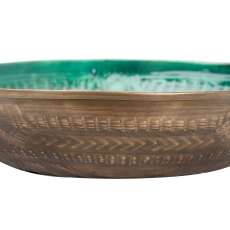 Brass Embossed Ceramic Large Bowl