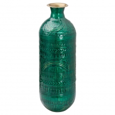 Brass Embossed Ceramic Dipped Lebes Vase