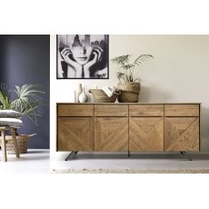 Hudson Solid Oak 4 Door Sideboard