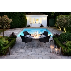 Athens Garden Grey Square Dining Table with Firepit 2