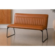 Cooper Low Leather Bench in Tan