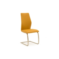 India Pumpkin Dining Chair with Brushed Steel Legs Orange