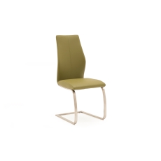 India Olive Dining Chair with Brushed Steel Legs