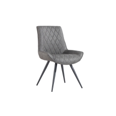 Diamond Stitched Dining Chair in Grey PU Leather