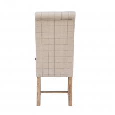 Fabric Dining Chair in Check Natural