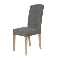Button Back Upholstered Chair in Dark Grey