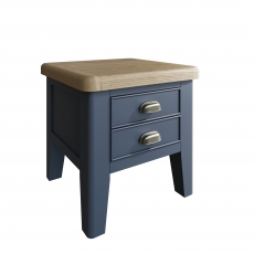 Smoked Painted Blue Oak Lamp Table