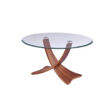 Siena Glass Coffee Table - Walnut Siena Glass Coffee Table - Walnut
