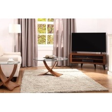 Siena Glass Lamp Table - Walnut