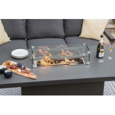 Maze Manhattan Reclining Aluminium Corner Dining Set with Fire Pit Table