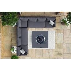 Maze Oslo Aluminium Large Corner Group with Square Gas Fire Pit Table in Charcoal