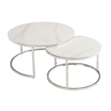 Houston Round Coffee Table Set in Italy White