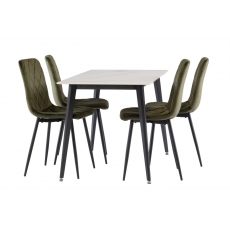 Indy 1.3m Dining Set in Kass Gold with x4 Indy Chairs