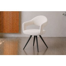 Jasmine Boucle Fabric Misty Grey Dining Chair (Pair)