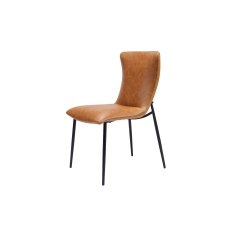 Ella Tan Leather Occasional Dining Chair (Pair) Tan