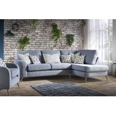 Messini Small Chaise Standard Back Fabric Sofa