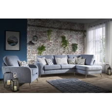Messini Small Chaise Standard Back Fabric Sofa