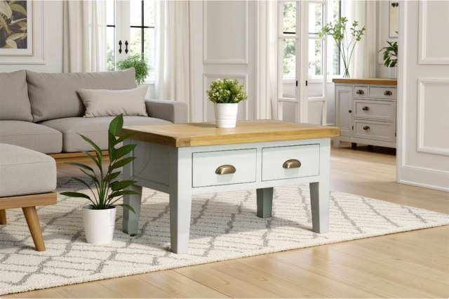 Cotswold Grey Painted Oak Coffee Table Cotswold Grey Painted Oak Coffee Table