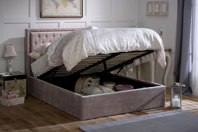 Fabric storage bed discount