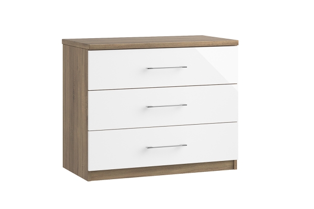 Maysons Furniture Calgary High-Gloss 3 Drawer Chest of Drawers