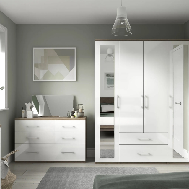 Calgary High Gloss 3 Drawer Chest of Drawers Furniture World