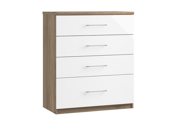 Calgary High-Gloss 4 Drawer Chest of Drawers with Deep Drawer Calgary High-Gloss 4 Drawer Chest of Drawers with Deep Drawer