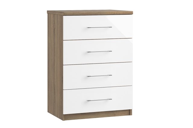 Calgary High-Gloss 4 Drawer Midi Chest of Drawers Calgary High-Gloss 4 Drawer Midi Chest of Drawers
