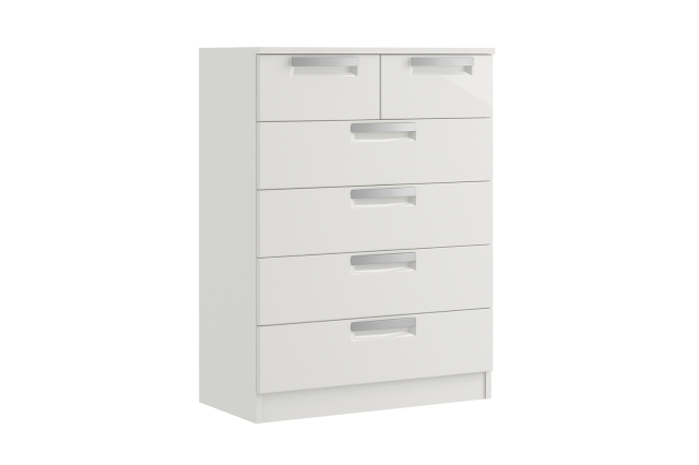Maysons Furniture Milly High-Gloss 4 + 2 Drawer Chest of Drawers