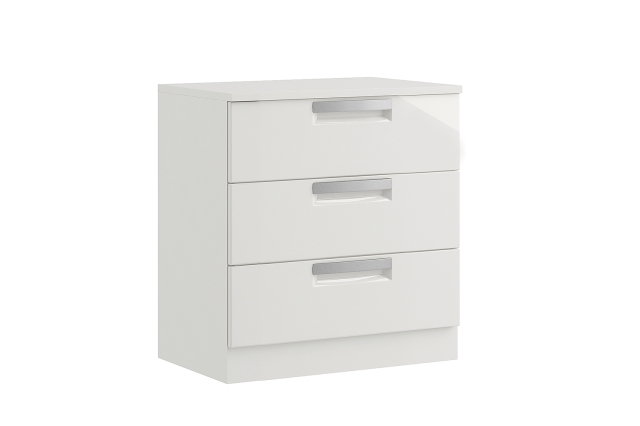 Maysons Furniture Milly High-Gloss 3 Drawer Midi Chest of Drawers
