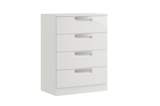 Maysons Furniture Milly High-Gloss 4 Drawer Midi Chest of Drawers