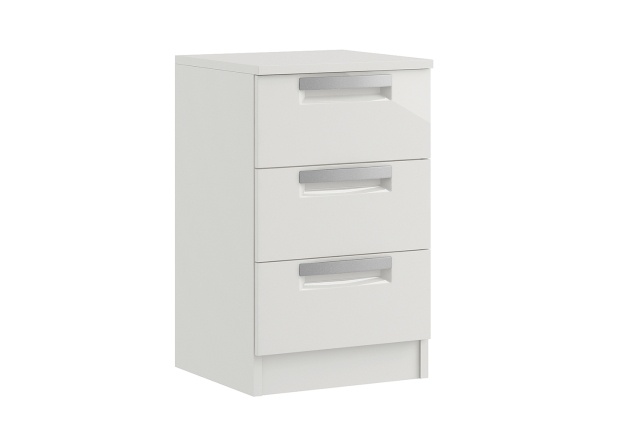 Maysons Furniture Milly High-Gloss 3 Drawer Bedside Table
