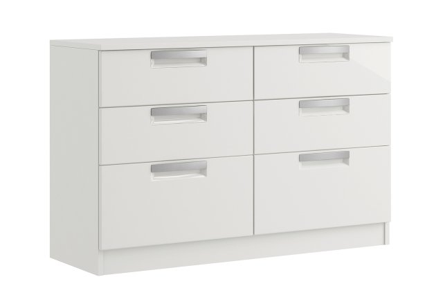 Milly High-Gloss 6 Drawer Twin Chest of Drawers Milly High-Gloss 6 Drawer Twin Chest of Drawers