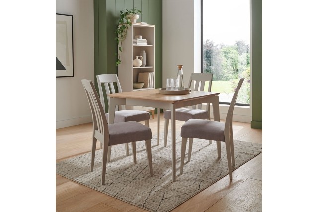Vida Living Marlow 90cm Dining Table Set with 4 Chairs in Cashmere Oak and Taupe Vida Living Marlow 90cm Dining Table Set with 4 Chairs in Cashmere Oak and Taupe