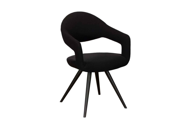 Baker Furniture Jasmine Boucle Fabric Black Dining Chair