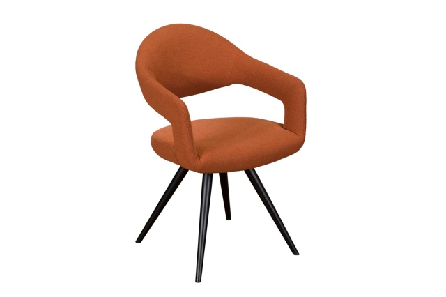 Baker Furniture Jasmine Boucle Fabric Orange Dining Chair