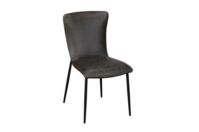 Baker Furniture Ella Dark Grey PU Leather Occasional Dining Chair