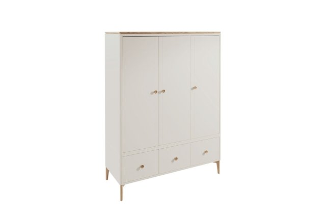 Vida Living Marlow 3 Door Wardrobe in Cashmere Oak and Taupe Vida Living Marlow 3 Door Wardrobe in Cashmere Oak and Taupe