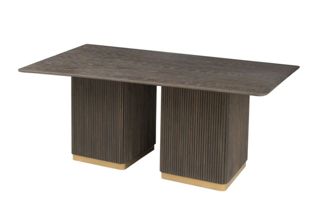 Dark wood on sale pedestal dining table