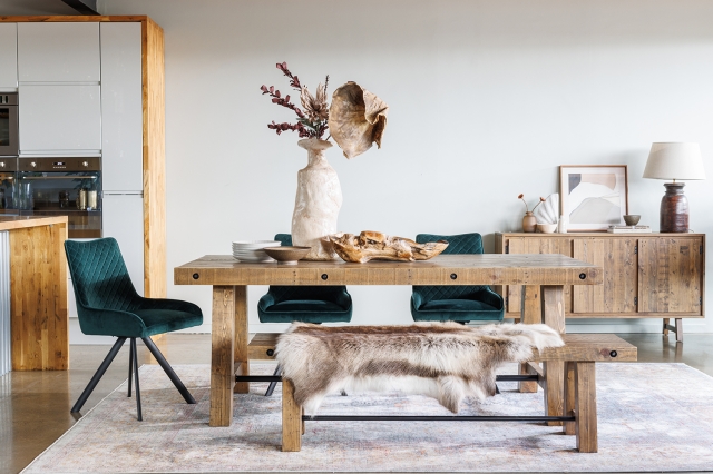 Green velvet dining shop bench
