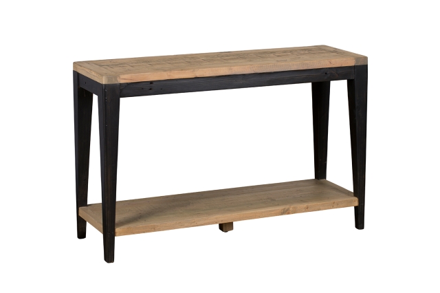 Baker Furniture Hatton Reclaimed Wood Console Table with Black Distressed Legs