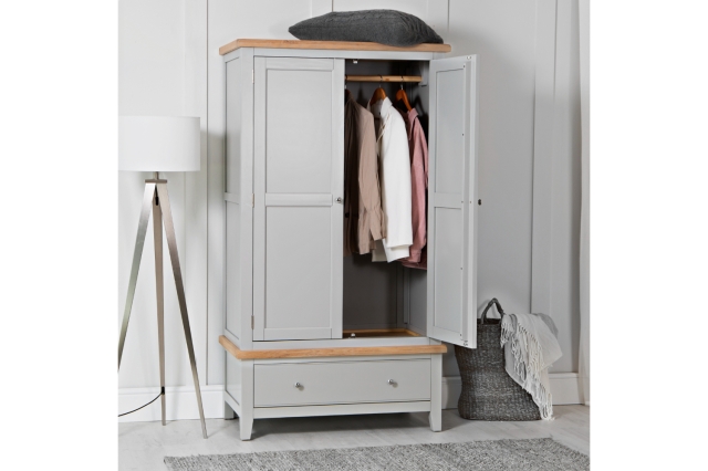 Grey painted shop oak wardrobes