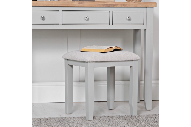 Kettle Interiors Eton Painted Grey Oak Dressing Table Stool
