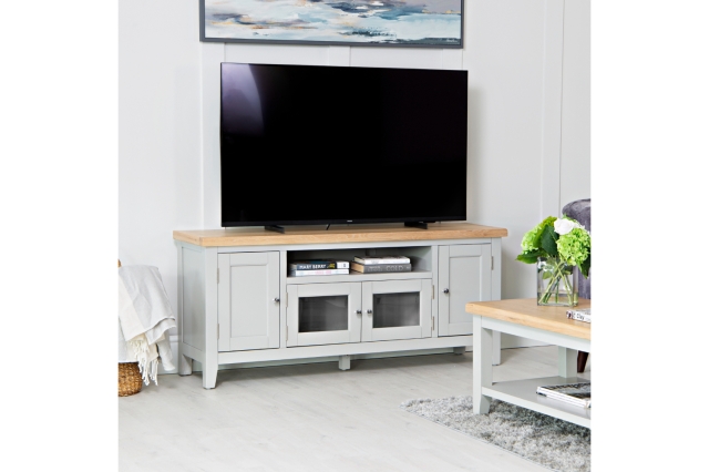 Kettle Interiors Eton Painted Grey Oak Large TV Unit