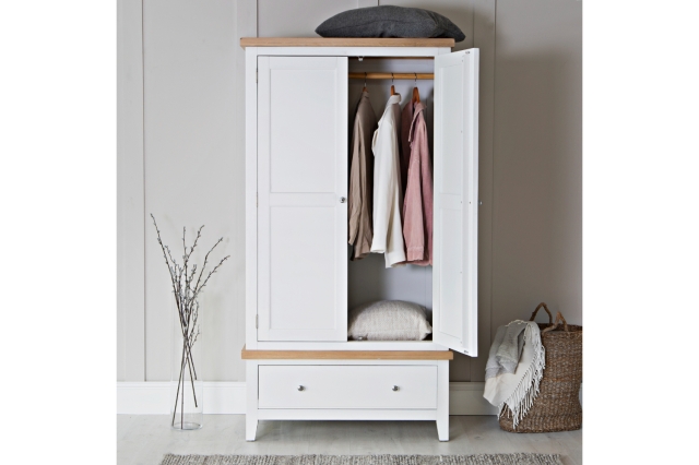 Eton Painted White Oak 2 Door Wardrobe