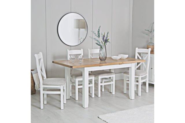 Kettle Interiors Eton Painted White Oak 1.2m Extending Dining Table