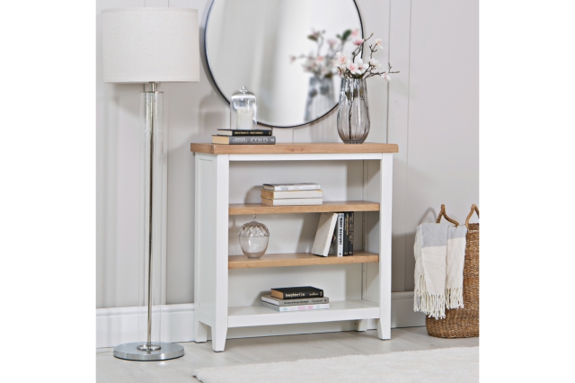 Kettle Interiors Eton Painted White Oak Small Wide Bookcase