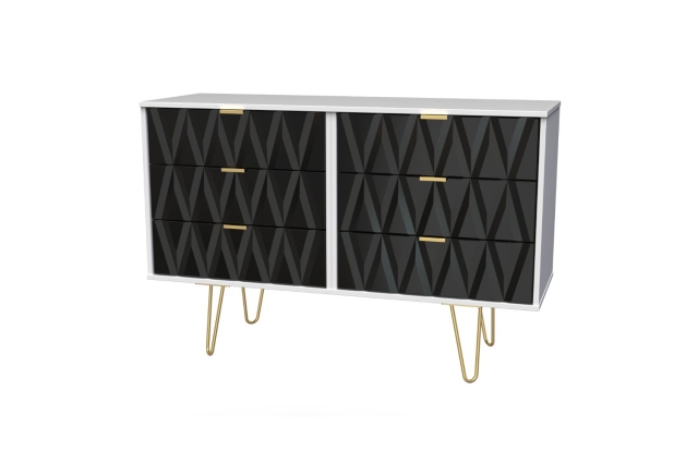 Welcome Furniture 6 Drawer Chest of Drawers with Diamond Panel Design